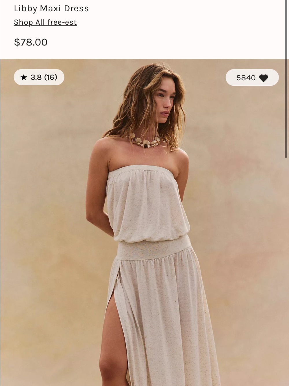 SOLD OUT Free People Cream Libby Maxi Dress